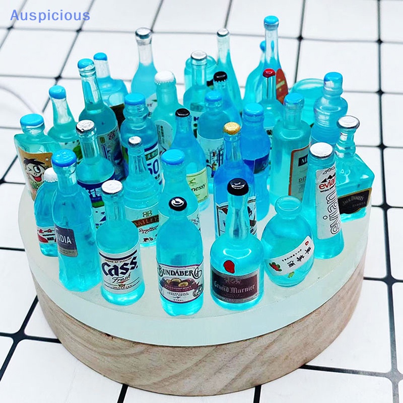 Set 10 Chai Kem / Đồ Uống Ba Chiều Trong Suốt Màu Xanh Ngẫu Nhiên DIY