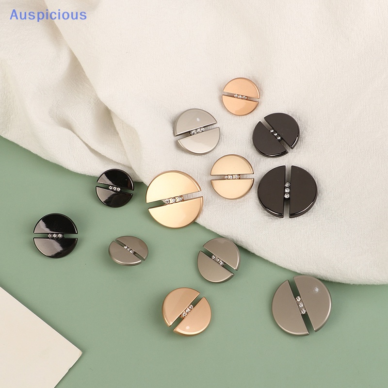 Set 5 Nút Áo Tròn Bằng Kim Loại Đính Đá Thời Trang 20mm / 23mm / 25mm / 30mm