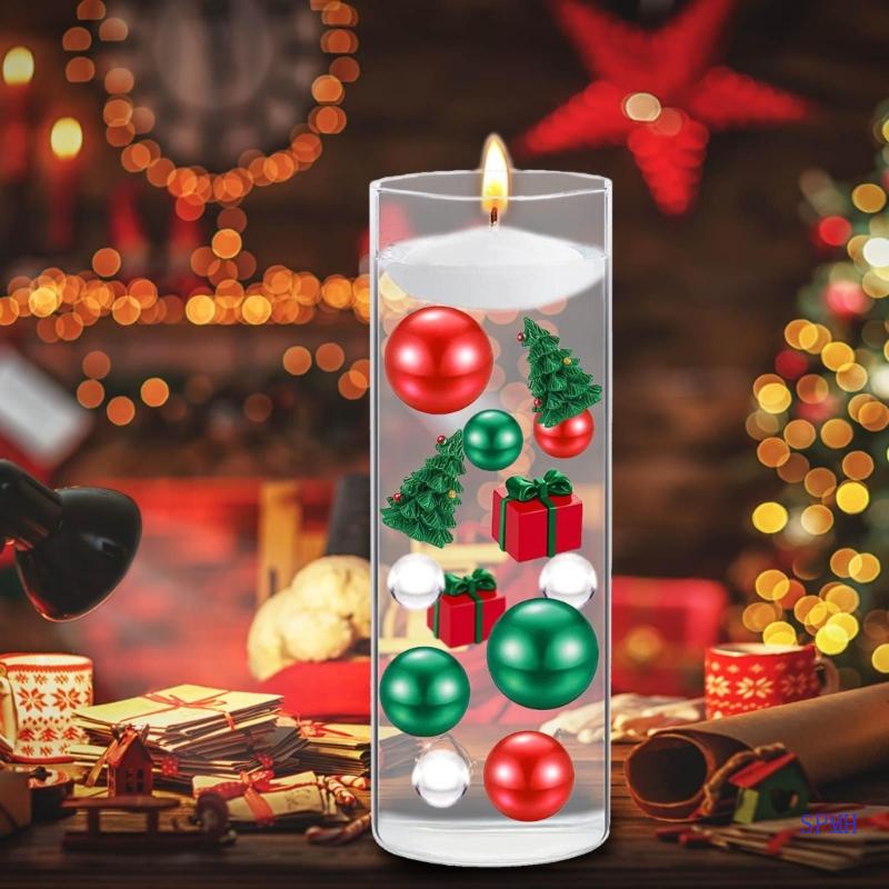 Bộ 2106 Hạt Ngọc Trai Nổi Trang Trí Bình Hoa Phong Cách Giáng Sinh