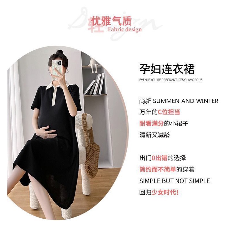 YHTN váy bầu bigsize Thời trang xinh dễ thương váy bầu mùa hè đầm bầu