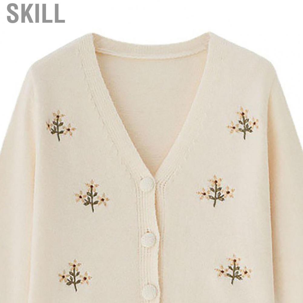 Skill Women Long Sleeve Open Front Outwear  Fashionable Spring Autumn Button Down V Neck Casual Loose for Dating Home Work