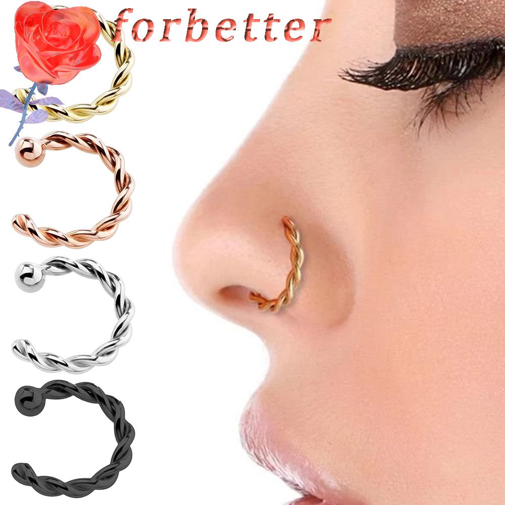 1 Khuyên Mũi Giả Bằng Đồng Titan Thời Trang Cá Tính Cho Nam Nữ