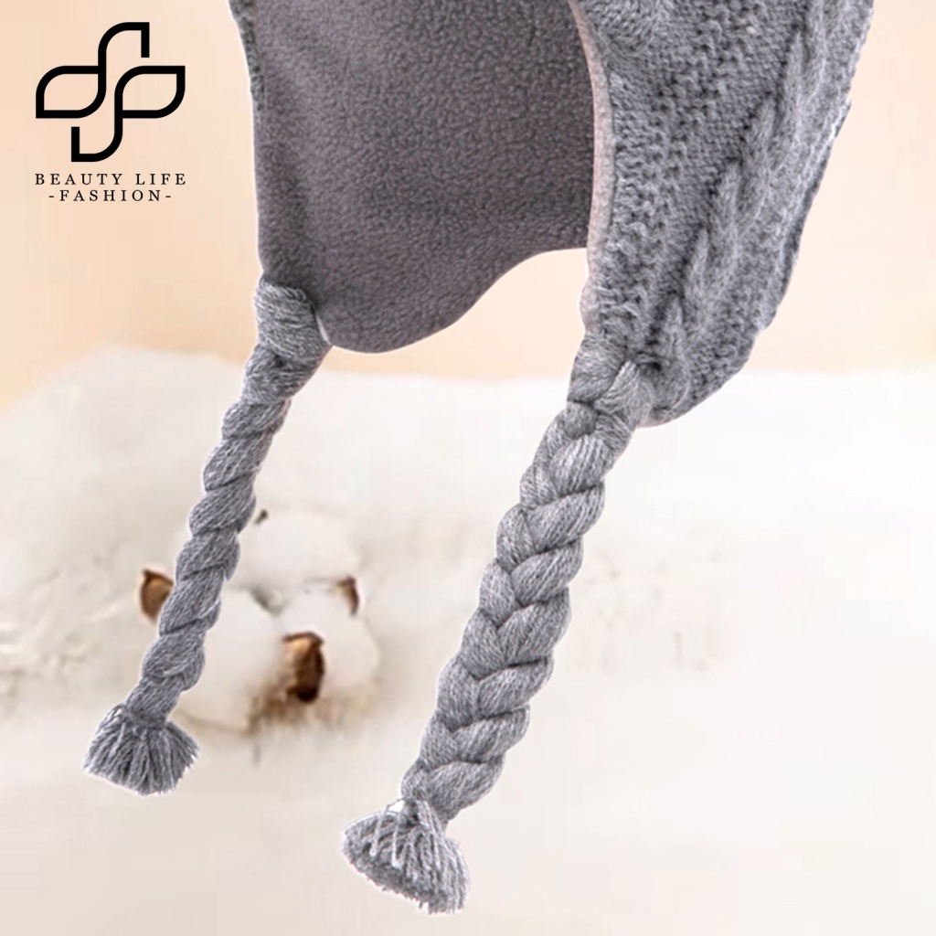 1 Bộ Nón Và Găng Tay Len Dệt Kim Đính Bóng Lông Cho Bé 2-5 Tuổi