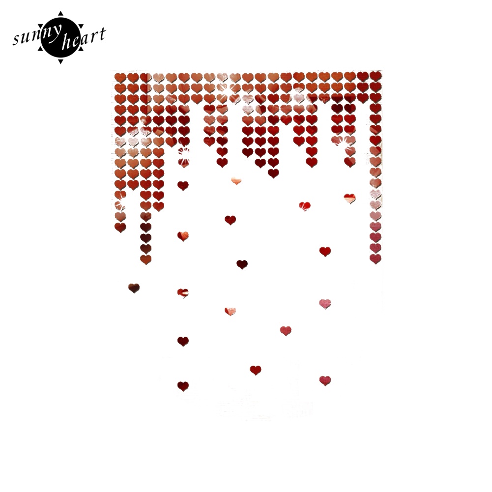 Set 100 Miếng Dán Tráng Gương 3D Hình Trái Tim Lãng Mạn Dùng Để Trang Trí Nhà Cửa