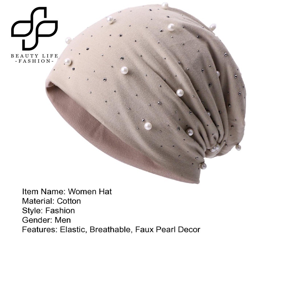 Mũ Beanie Dệt Kim Co Giãn Màu Trơn Không Vành Giữ Ấm Mùa Đông Cho Nữ