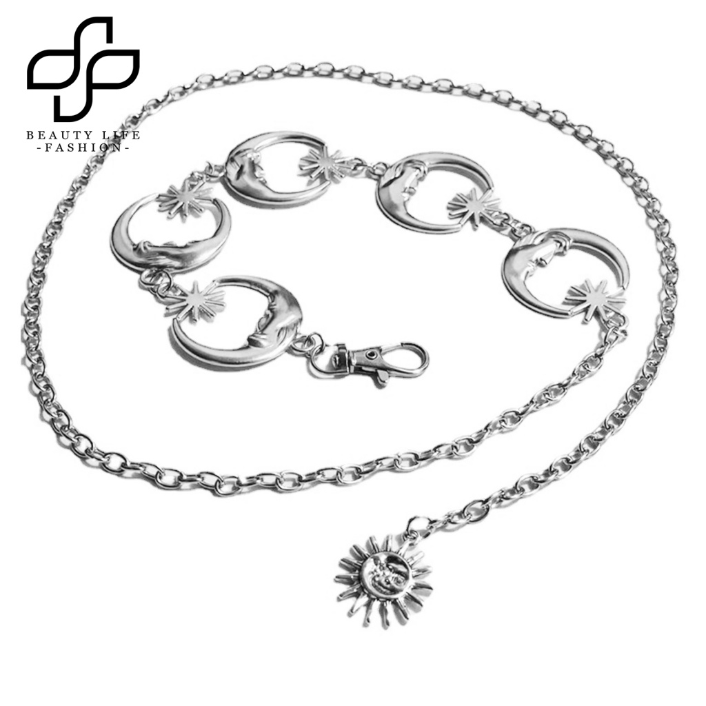 Dây Xích Đeo Hông Hình Trăng Sao Phong Cách Punk Hip Hop Nhỏ Gọn Lâu Trôi