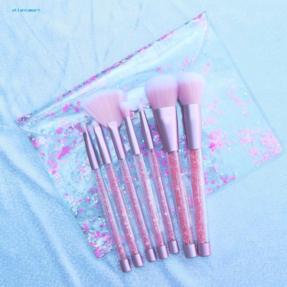 Túi Đựng Đồ Dùng Cao Cấp Tiện Dụng| Set 7 Cọ Trang Điểm Tán Nền Đánh Mắt Khói &amp; Má Hồng Chuyên Nghiệp Cho