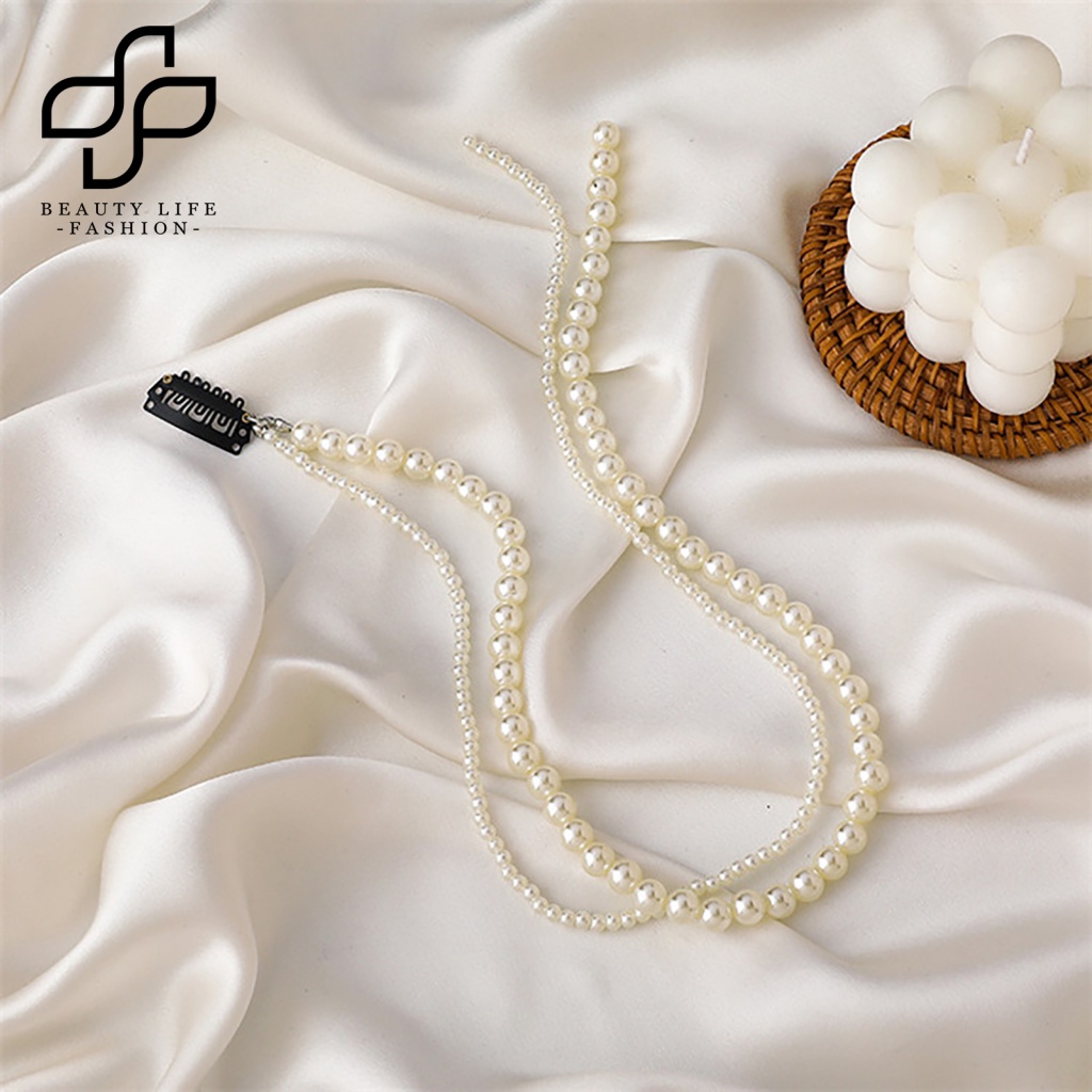 Băng Đô Cài Tóc Đính Ngọc Trai Giả Cho Cô Dâu