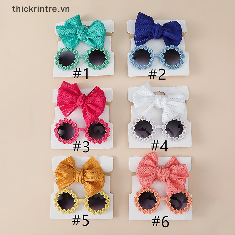 Kính Mát Gọng Tròn Họa Tiết Hoa Phong Cách Bohemia Cho Bé