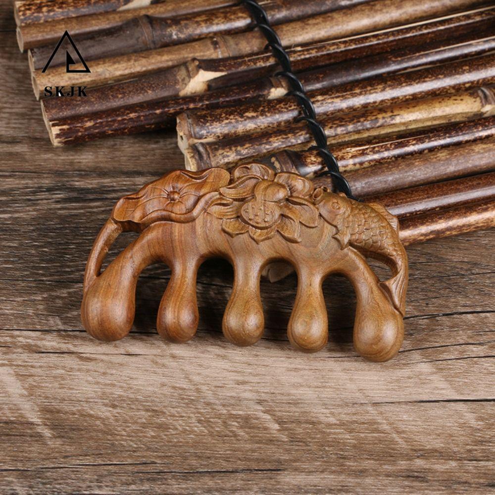 Lược Chải Tóc Mát Xa Da Đầu Bằng Gỗ Thiết Kế Nhỏ Gọn Tiện Dụng