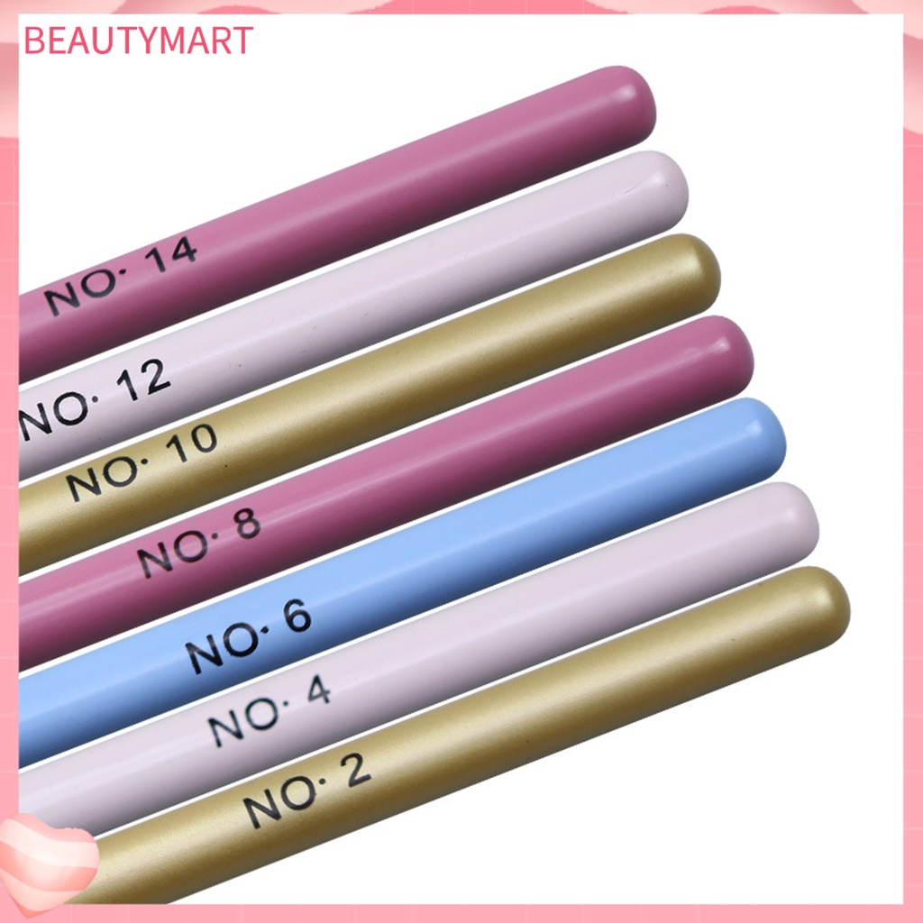 Set 7 Cọ Vẽ Trang Trí Móng Tay Đầu Tròn Gọn Nhẹ Màu Cầu Vồng Dành Cho Bạn Nữ