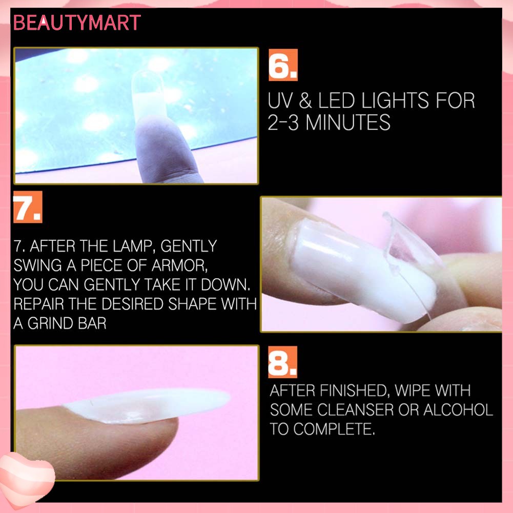 Bộ 100 Móng Tay Giả Bằng Acrylic Trong Suốt Toàn Diện