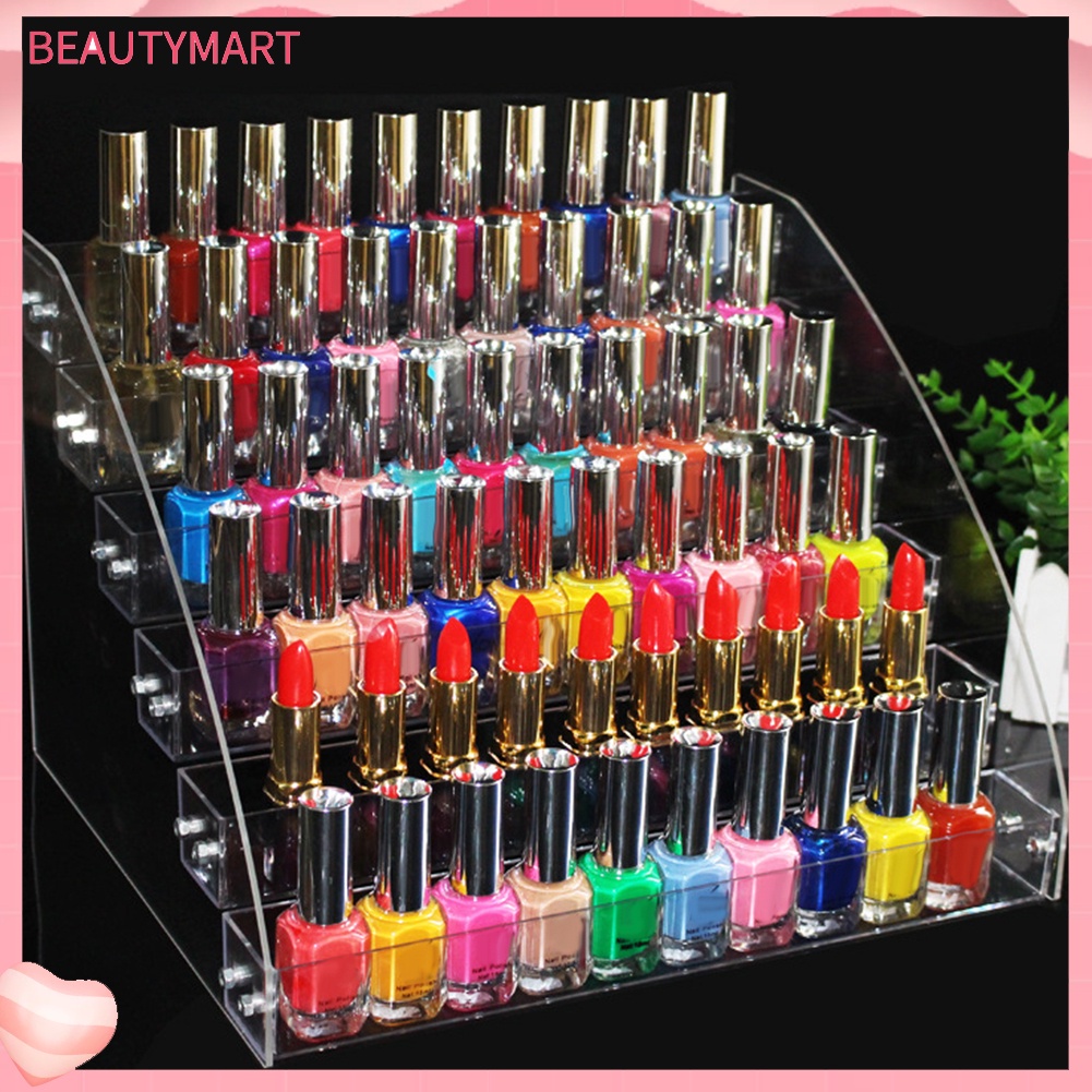 Giá Đỡ Trưng Bày Lọ Sơn Móng Tay Nhiều Tầng Bằng Acrylic Trong Suốt
