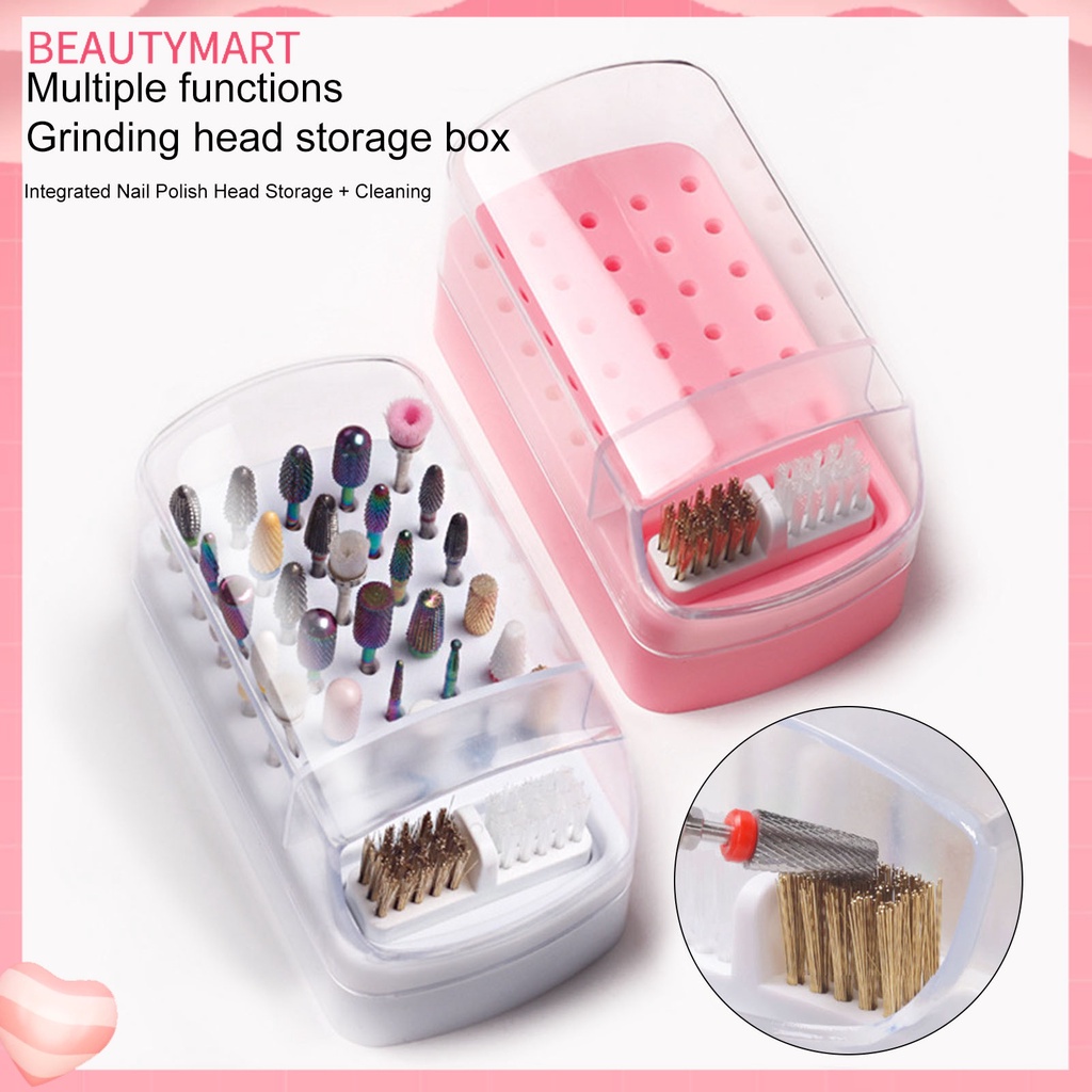 Giá Đỡ Mũi Khoan Móng Tay 30 Ngăn Chống Bụi Có Thể Giặt Lại Tiện Dụng