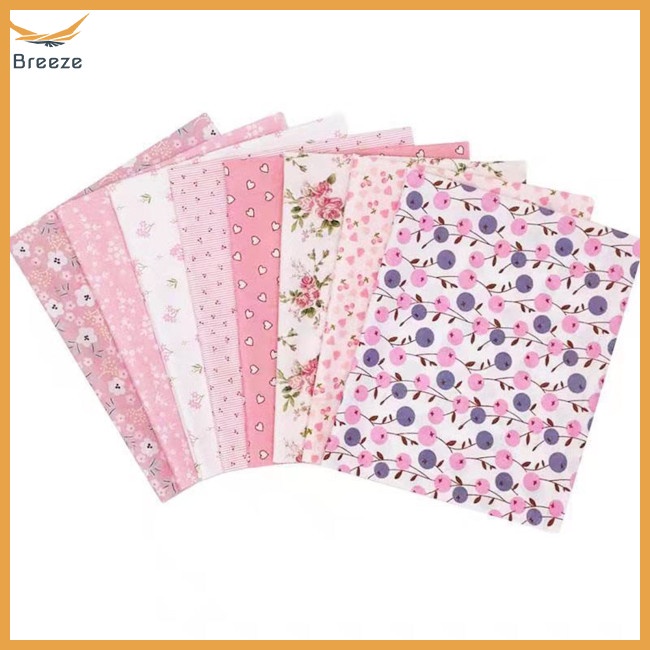 Set 8 Tấm Vải Cotton Nguyên Chất Họa Tiết Hoa Dành Cho May Vá Thủ Công Diy