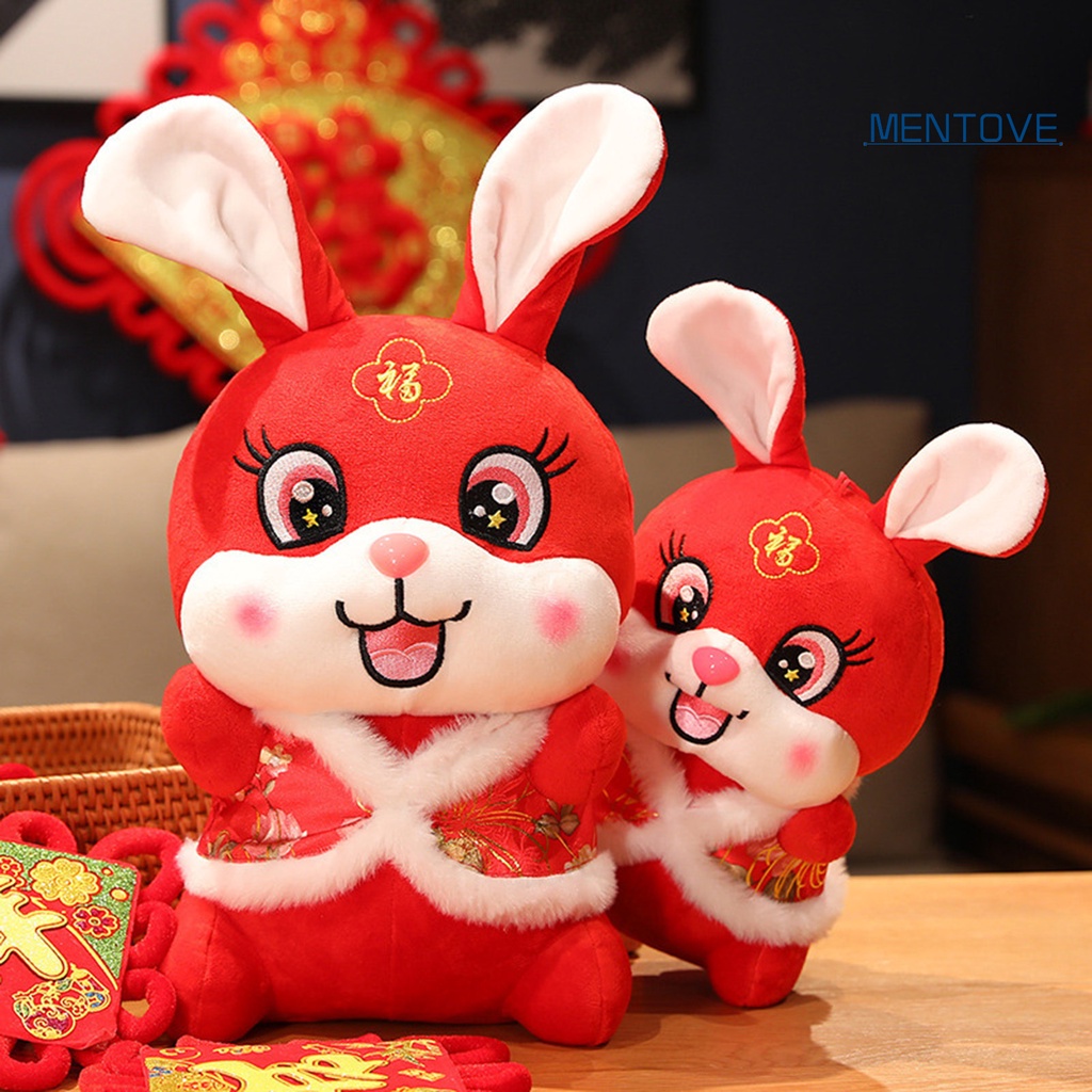 Thỏ Nhồi Bông 22 / 30 / 40cm Phong Cách Trung Hoa Trang Trí Năm Mới 2023