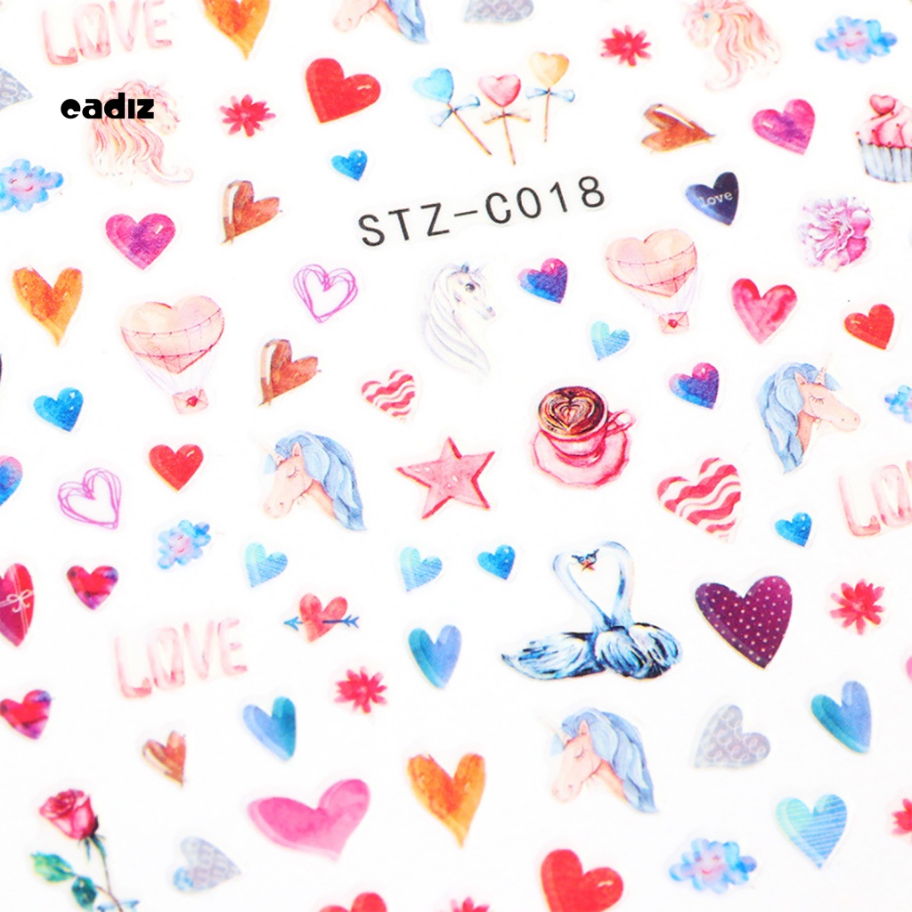 Miếng Dán Móng Tay Hình Trái Tim Dễ Thương Cho Cặp Đôi