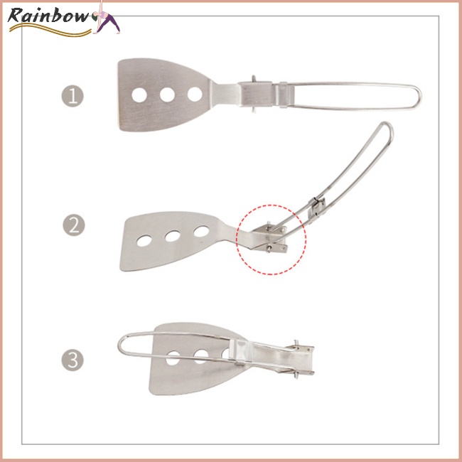 Xẻng Nấu Ăn Mini Bằng Thép Không Gỉ 304 Có Thể Gấp Gọn Tiện Lợi Khi Đi Cắm Trại