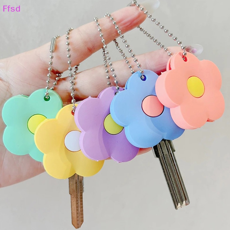 1 Vỏ Bọc Chìa Khóa Bằng Silicon Họa Tiết Hoa Hoạt Hình Cho Nữ