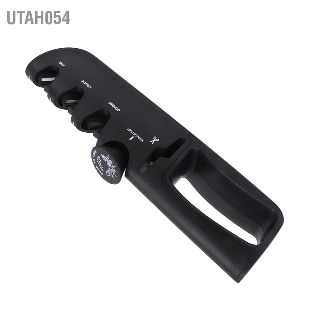 Utah054 Dụng Cụ Mài Dao Có Thể Điều Chỉnh 4 Trong 1 Màu Đen Sắc Nét Nhà Bếp Cho Hàng Gia Đình