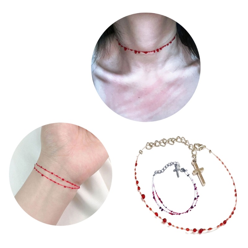 Set 2 Vòng cổ Đeo Cổ Phong Cách Hiphop Đường Phố