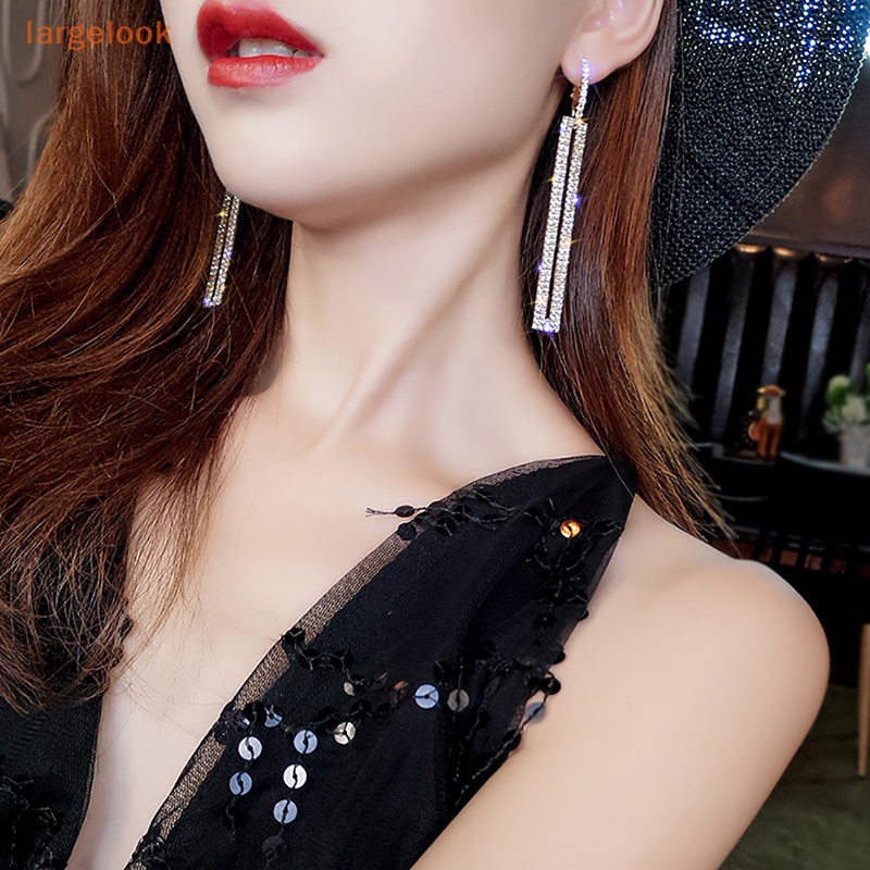 Bông Tai Hình Học Dáng Dài Đính Đá Thời Trang Dự Tiệc Cho Nữ