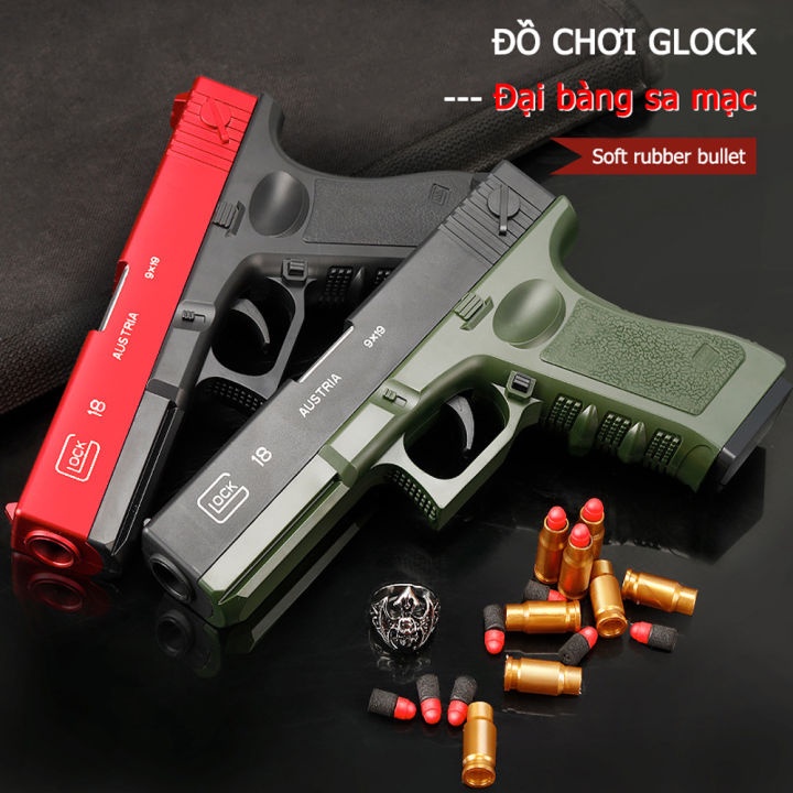 【LAMJAD】Glock ném vỏ bằng tay có thể bắn súng đồ chơi ngắn mềm Colt 1911 mô phỏng đồ chơi trẻ em mô hình súng đồ chơi