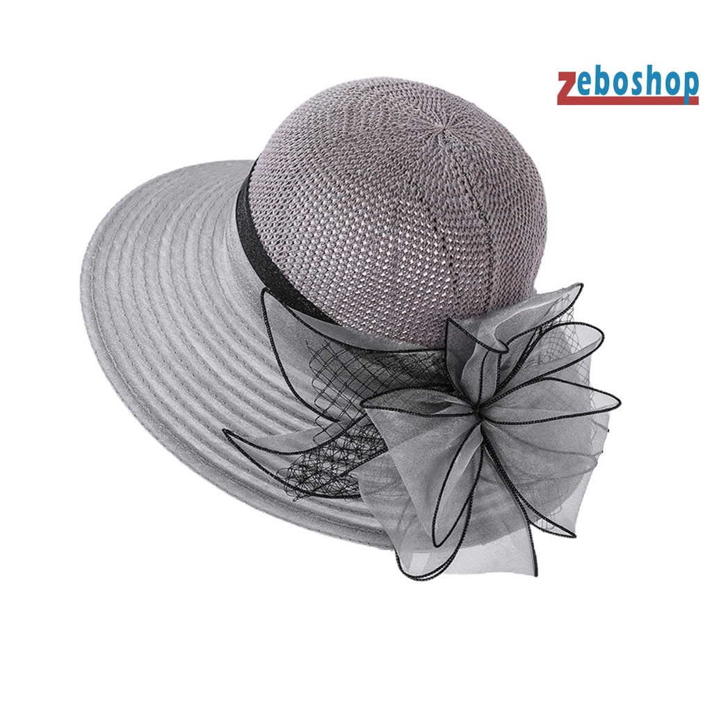 Mũ Rộng Vành Chống Nắng Đính Hoa Thời Trang Cho Nữ