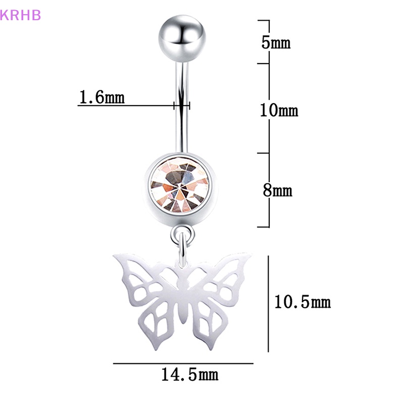 Khuyên Rốn Hình Bướm Bằng Thép Không Gỉ Thời Trang Dành Cho Nữ Mới