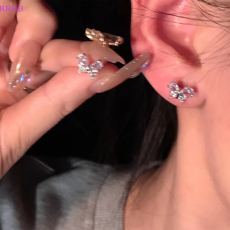 Set 4 Hoa Tai Hình Bướm Đính Đá Thời Trang Cho Nữ Mới