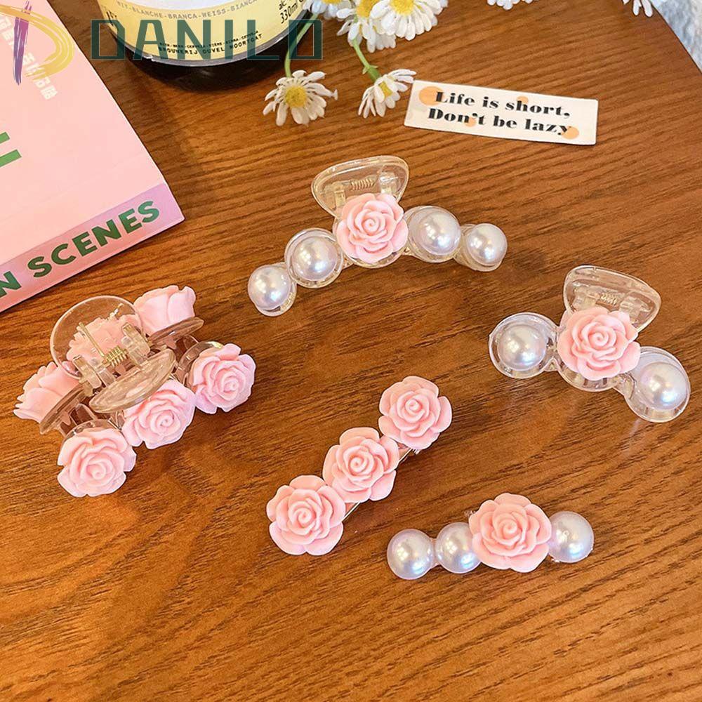 Kẹp Tóc Hoa Trà Hình Học Phong Cách Vintage Hàn Quốc Ngọt Ngào Dễ Phối Đồ