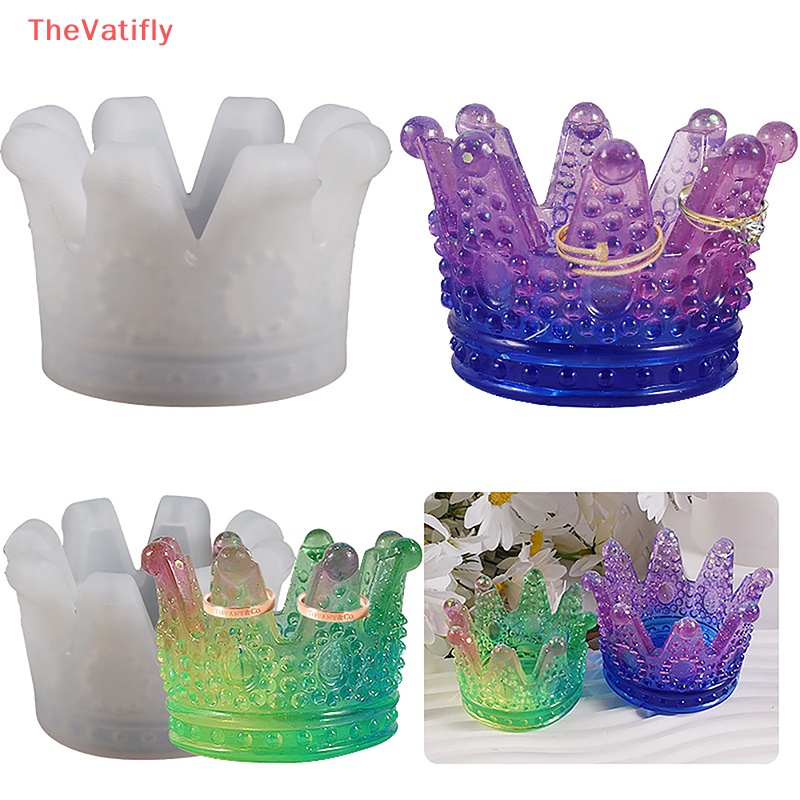 [Thevalifly] Khuôn Silicone Làm Hộp Đựng Đồ Epoxy Resin Hình Vương Miện Trang Trí Nhà DIY Bán Chạy