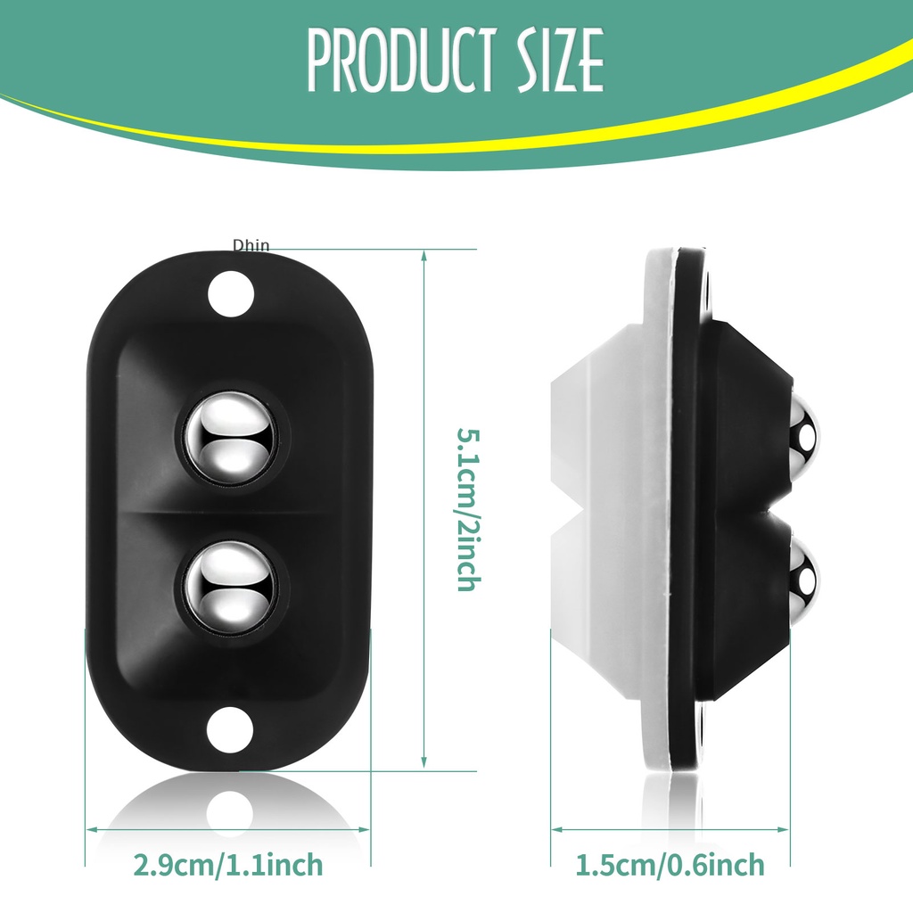 Set 24 Bánh Xe Mini Tự Dính Có Hạt Xoay Chuyên Dụng