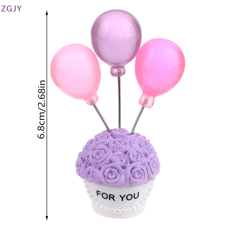 1 Bong Bóng Hoa Hồng Bằng Nhựa Resin Trang Trí Xe Hơi / Nhà Búp Bê Mới