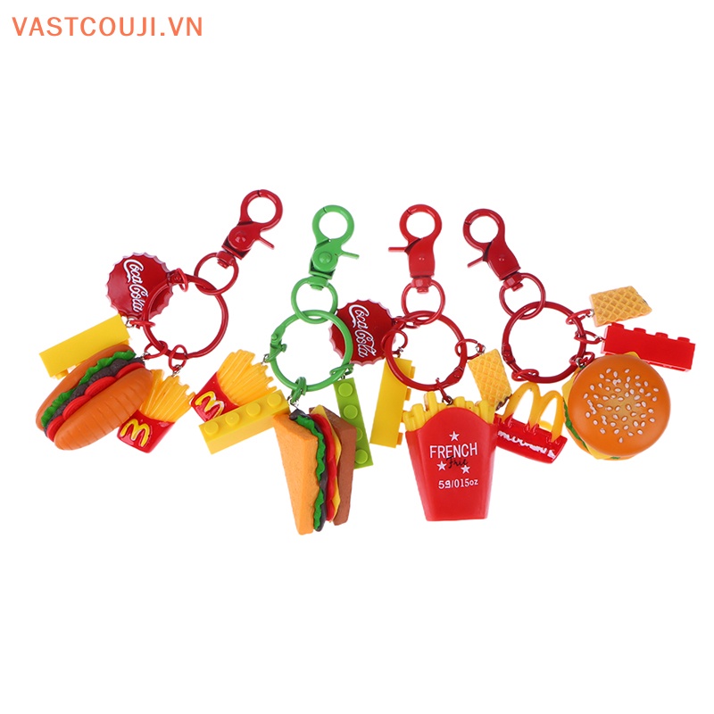 Móc Khóa Hình Bánh Hamburger Khoai Tây Chiên Ngộ Nghĩnh