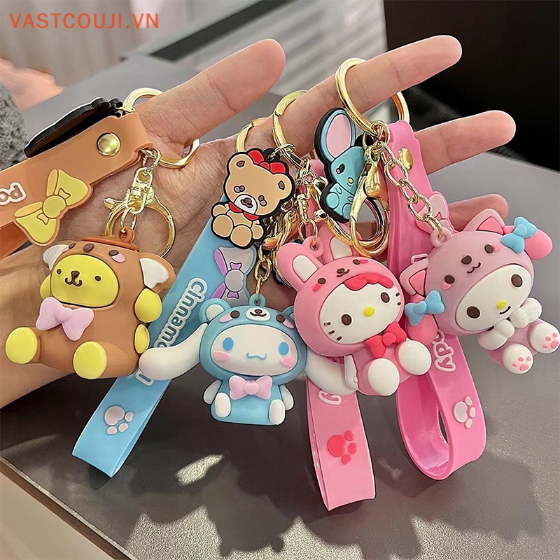 SANRIO Móc Chìa Khóa Hình Nhân Vật Hoạt Hình Hello Kitty My Melody Kuromi Dễ Thương Sáng Tạo