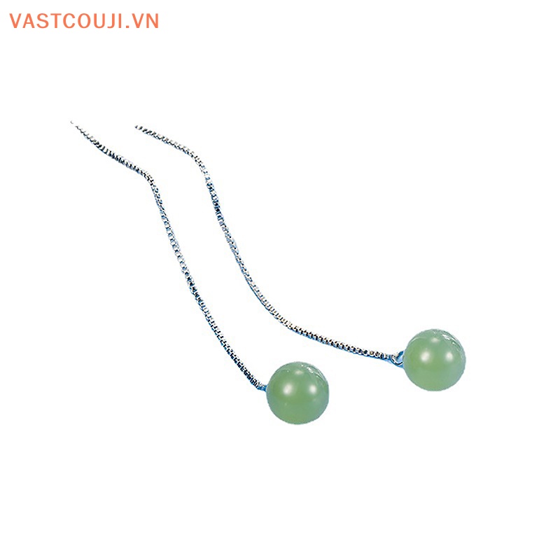 1 Đôi Khuyên Tai Chuỗi Hạt Tròn 8MM Thời Trang Cho Nữ