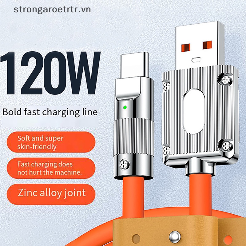 Dây Cáp Sạc Nhanh Type-C 120W Bằng Hợp Kim Kẽm Và Silicon Phát Quang Độc Đáo Cho Huawei