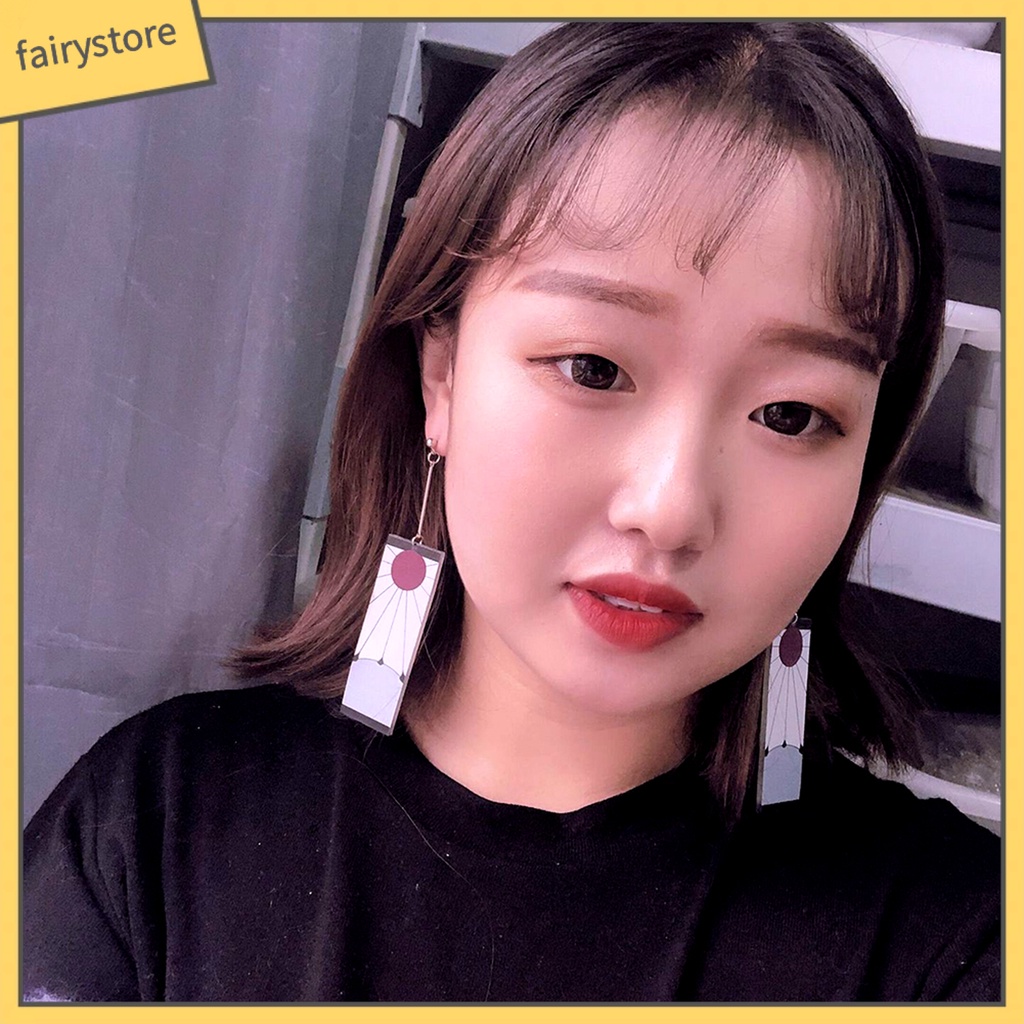 Bông Tai Hình Chữ Nhật Bằng Acrylic In Họa Tiết Hoạt Hình Dễ Thương