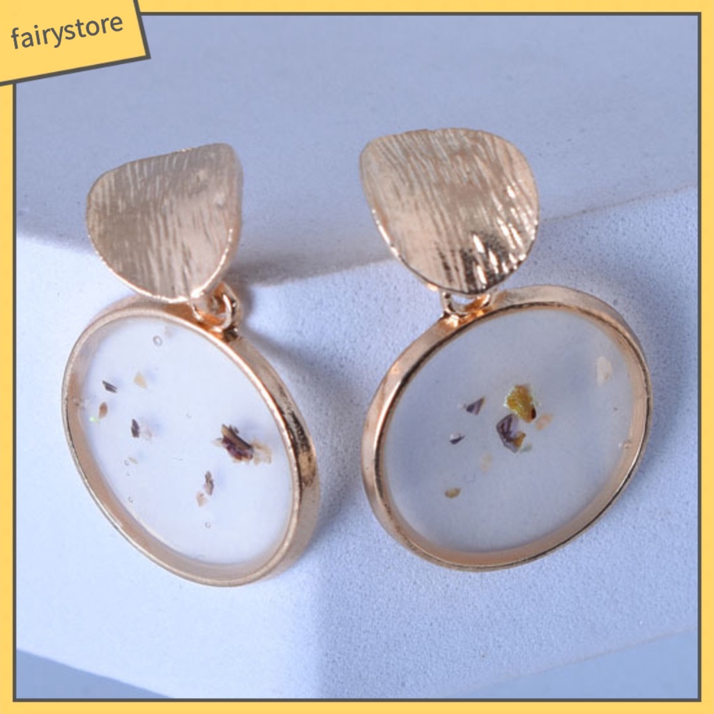 Set 2 Bông Tai Vỏ Sò Hình Vuông Bằng Hợp Kim Phong Cách Retro