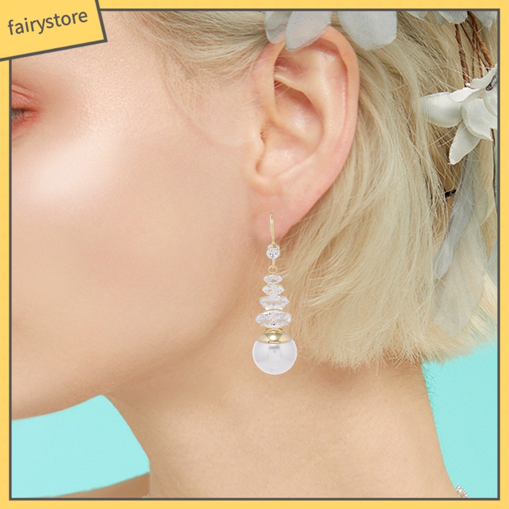 [FRO] 2 Bông Tai Đính Ngọc Trai Giả Bằng Đồng Phong Cách Trung Hoa Tinh Tế Phù Hợp Làm Quà Cho Nữ