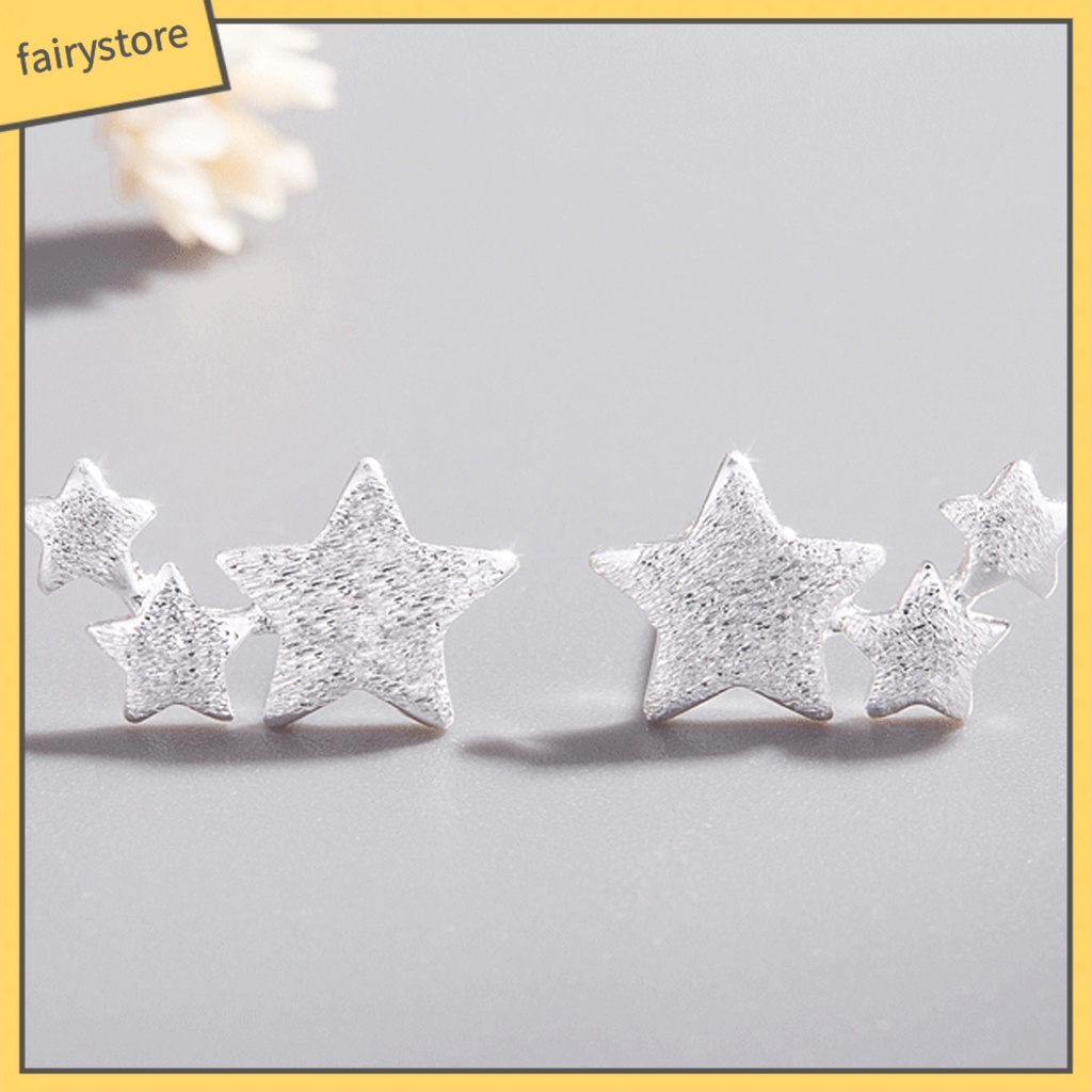 1 Đôi Bông Tai 3 Ngôi Sao Thanh Lịch Dễ Thương