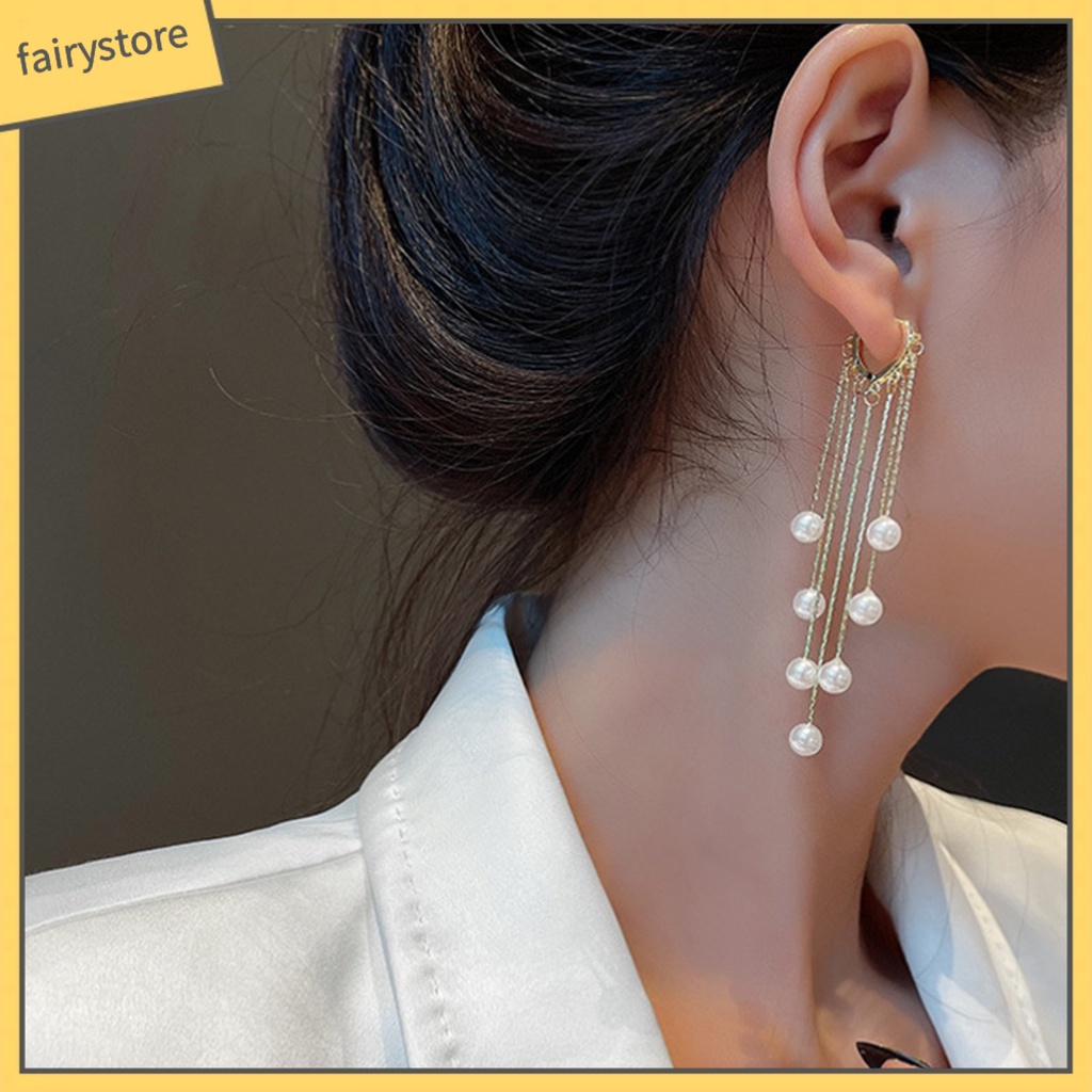 1 Đôi Bông Tai Đính Ngọc Trai Giả Phong Cách Bohemian Dành Cho Nữ