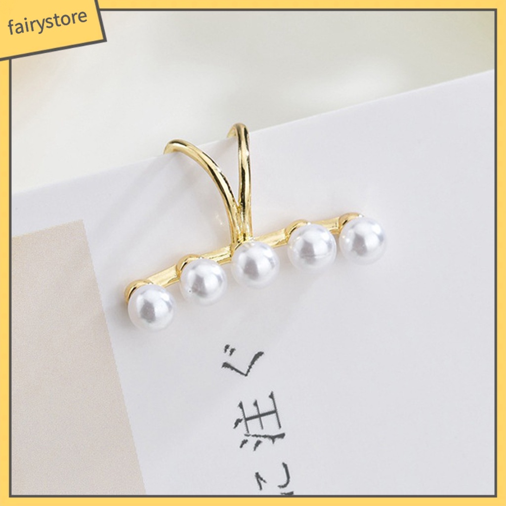 Khuyên Kẹp Vành Tai Đính Ngọc Trai Giả Thời Trang Dự Tiệc Cho Nữ
