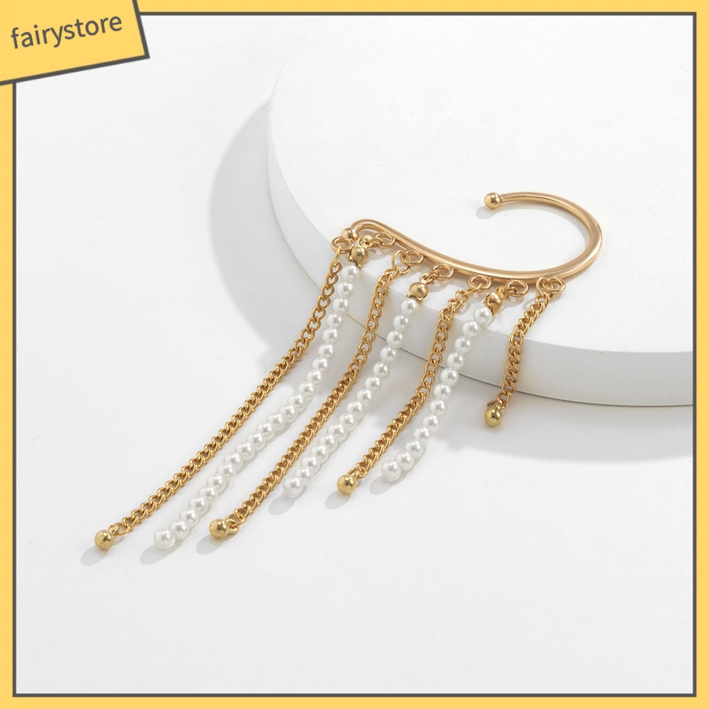 1 Khuyên Kẹp Vành Tai Tua Rua Phong Cách Vintage Tinh Tế Cho Đám Cưới