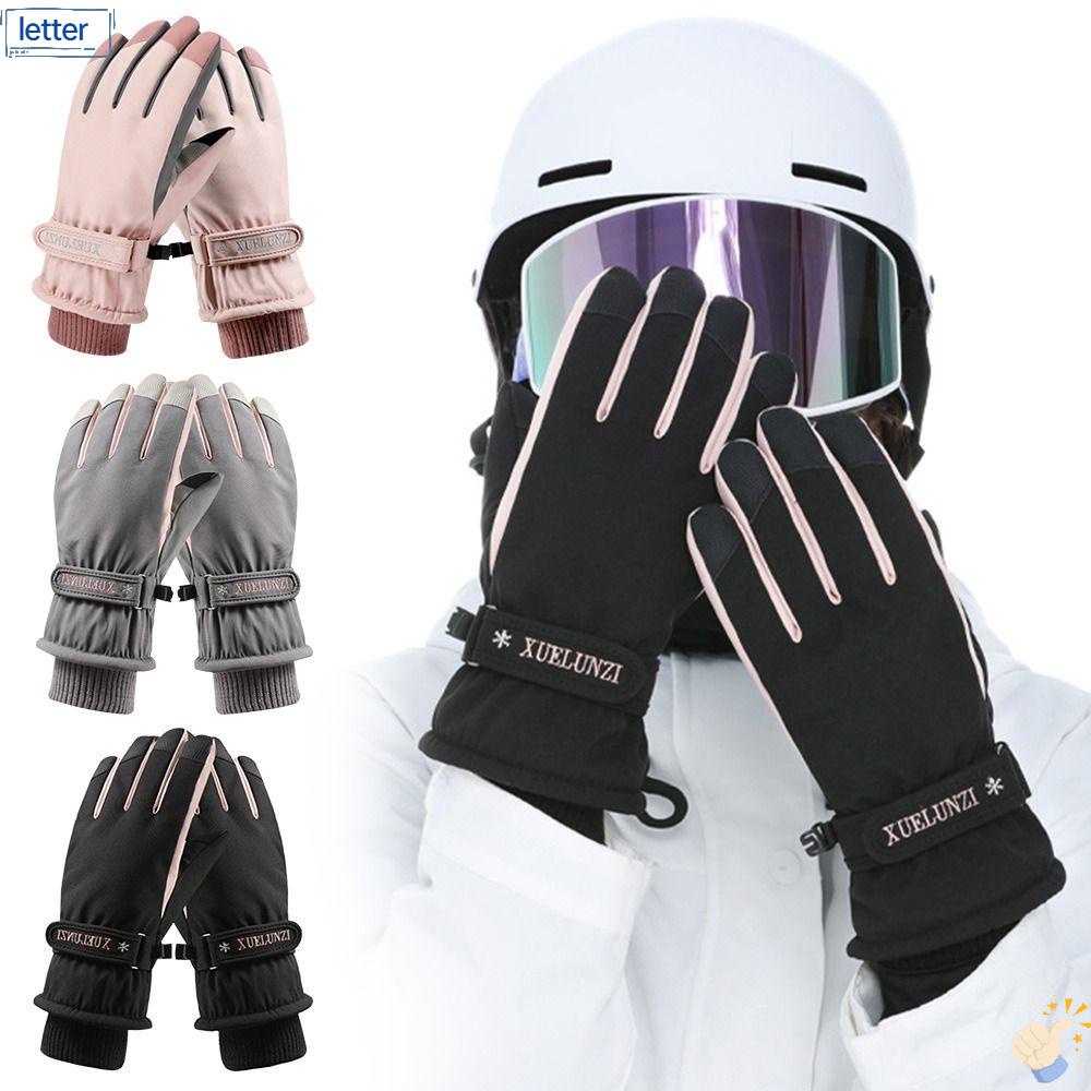 Găng Tay Trượt Tuyết Vải Nhung Dày Chống Gió Giữ Ấm Mùa Đông