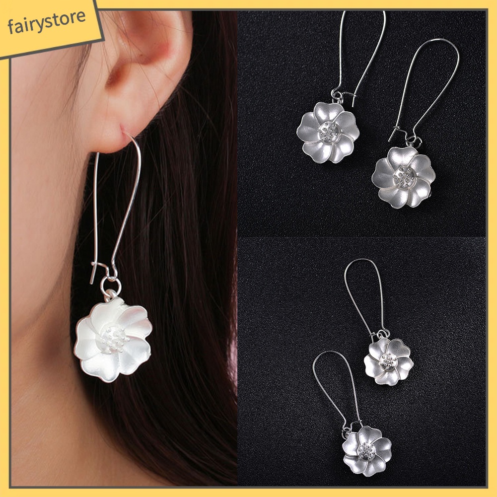 Bông Tai Hình Hoa Thiết Kế Thanh Lịch Cho Cô Dâu