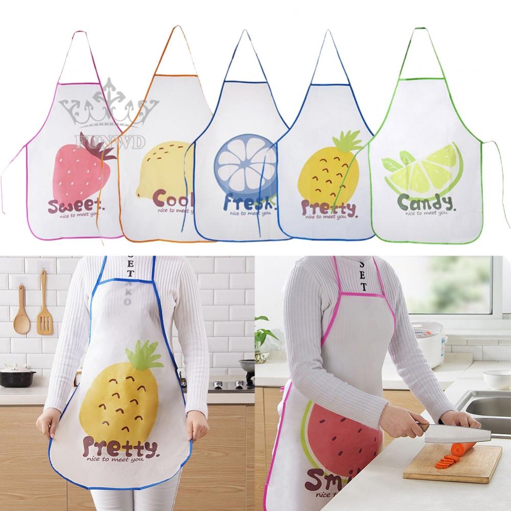 Tạp Dề PVC Chống Thấm Nước Thấm Dầu In Họa Tiết Xinh Xắn Dành Cho Người Lớn