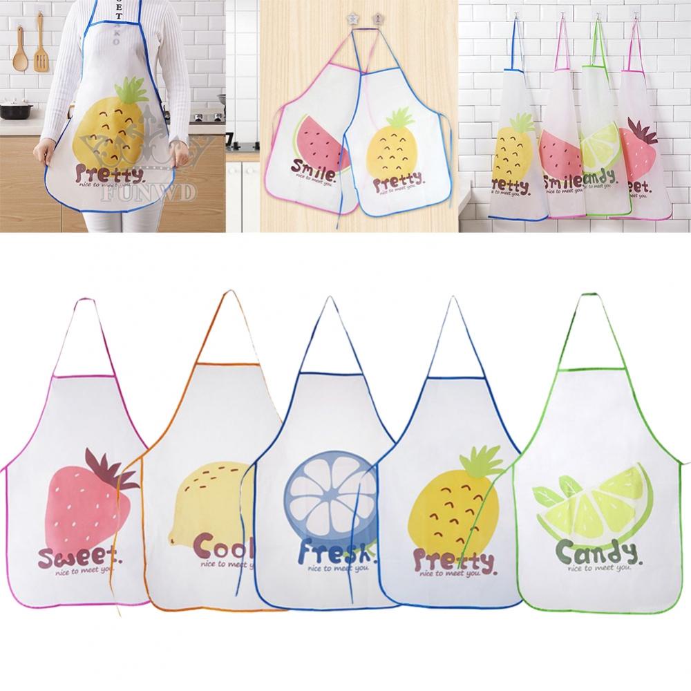 Tạp Dề PVC Chống Thấm Nước Thấm Dầu In Họa Tiết Xinh Xắn Dành Cho Người Lớn