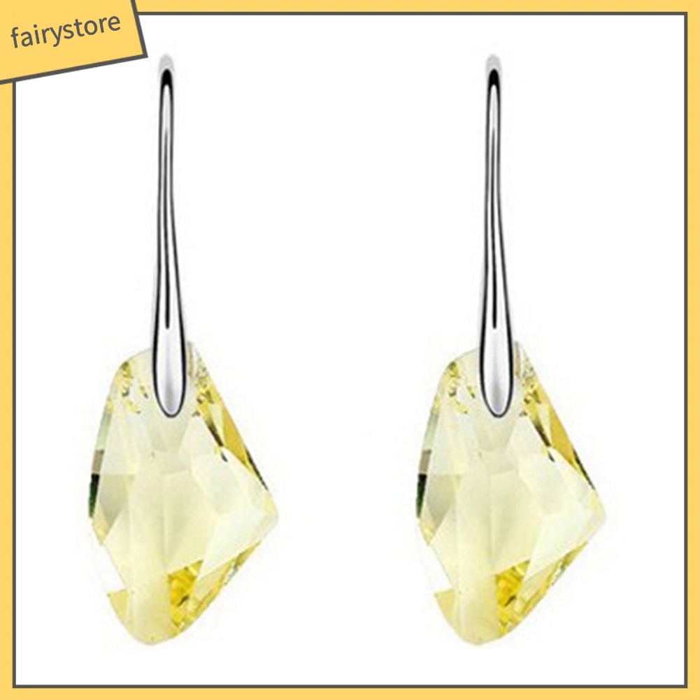 Bông Tai Dạng Móc Thả Đính Đá Phong Cách Hoàng Gia Thời Trang Cho Nữ